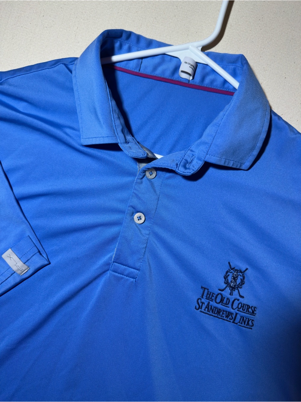 RLX Ralph Lauren Men’s Blue Golf Polo x St. Andrews Course Scotland